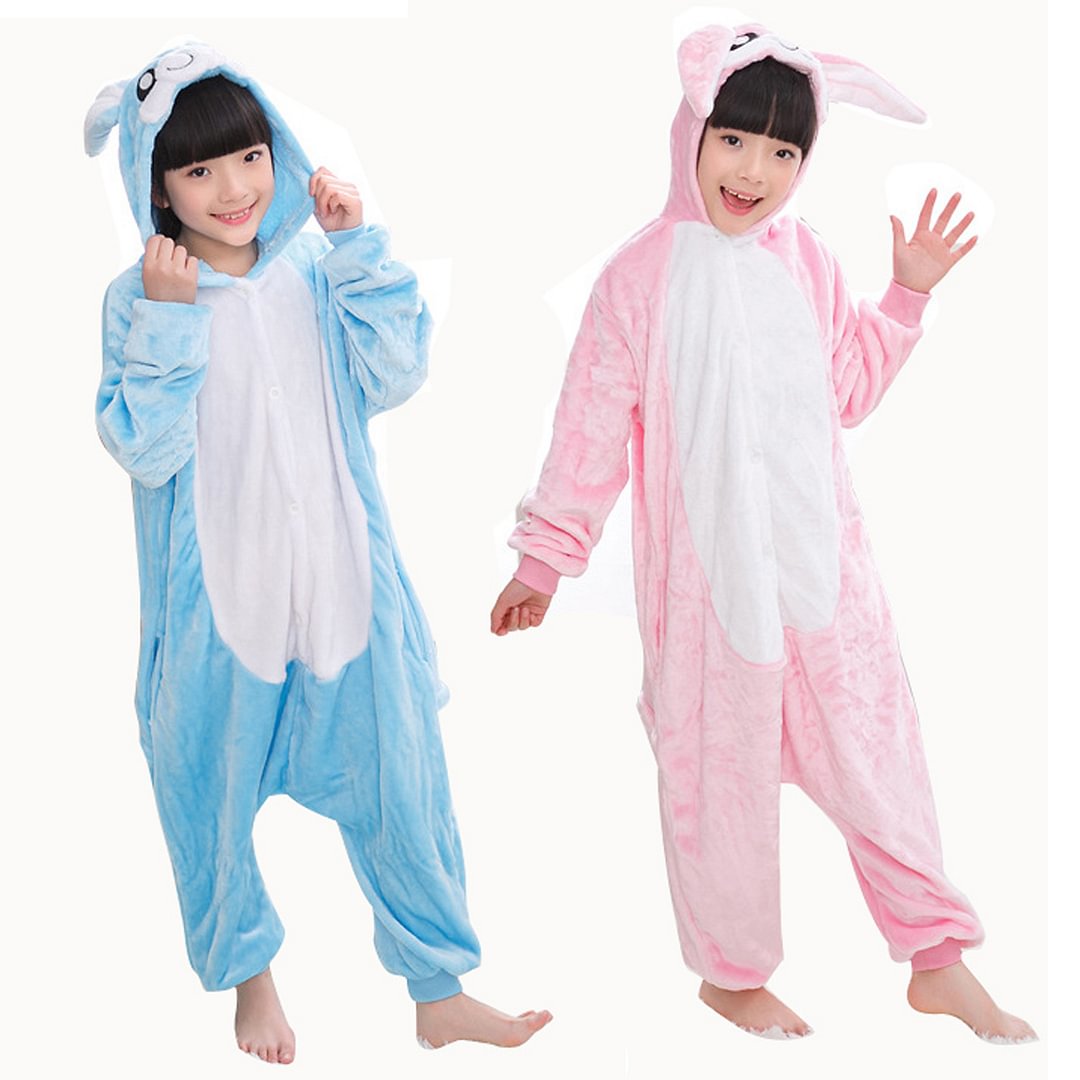 New Soft Rabbit Hooded Kigurumi Onesies Pajamas For Kids-Pajamasbuy