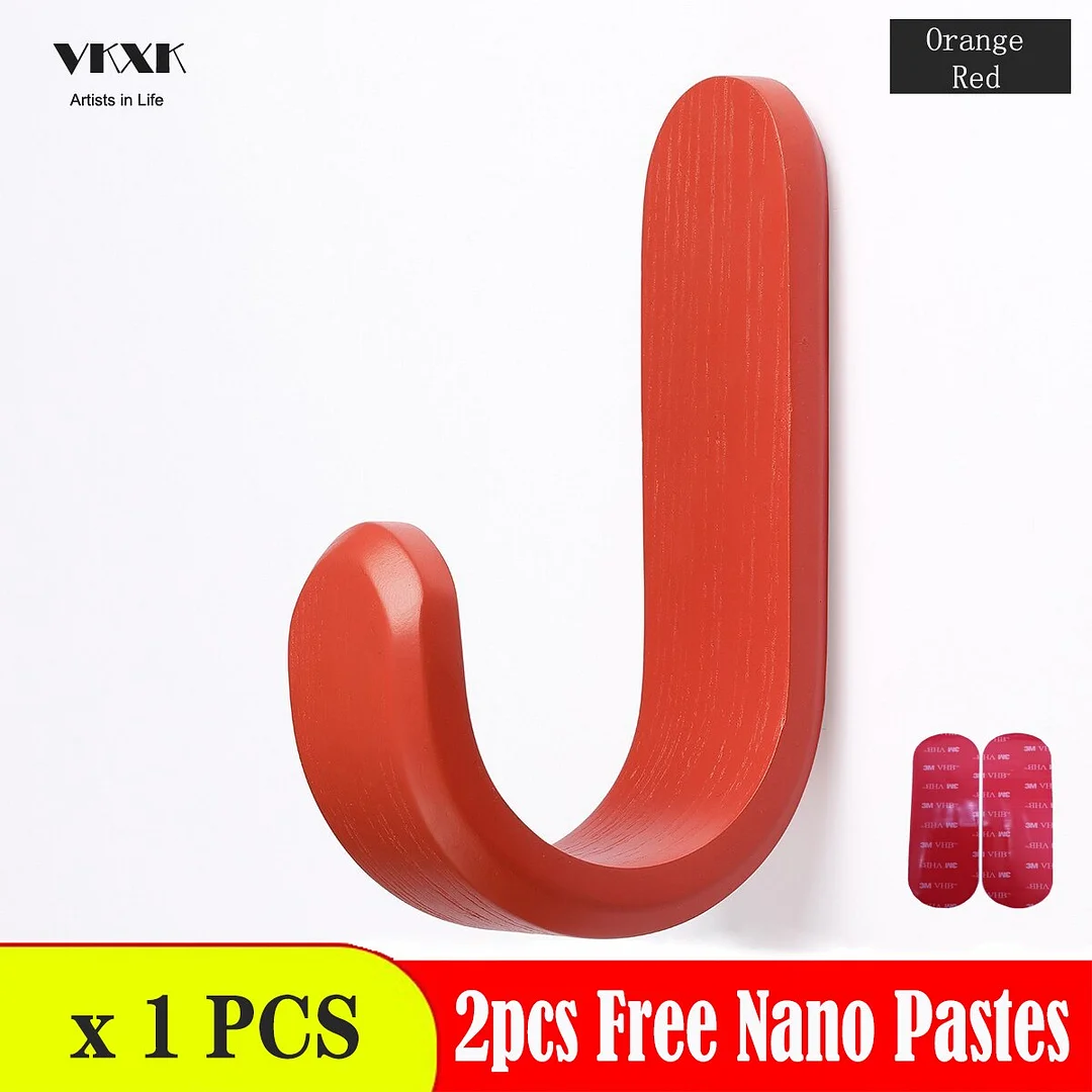 Nail free J-shaped decorative umbrella handle hook children's room clothes hat rack