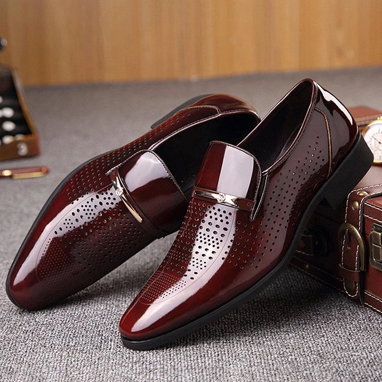 Men Microfiber Leather Hole Breathable Casual Formal Dress Shoes shopify Stunahome.com