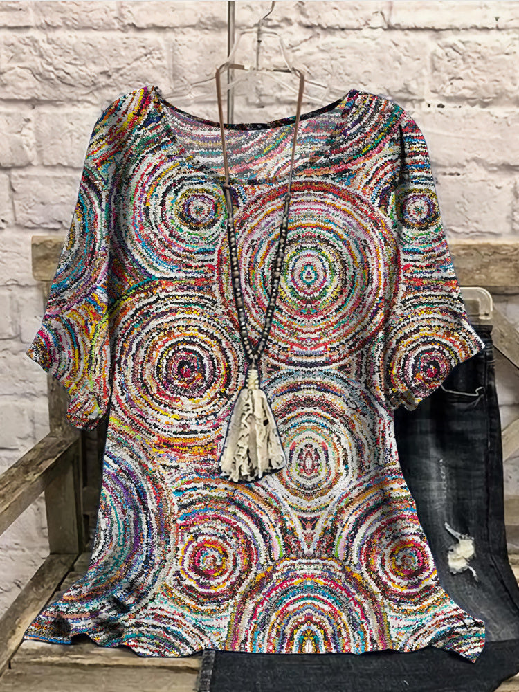 Women Long Sleeve V-neck Graphic Floral Printed Top