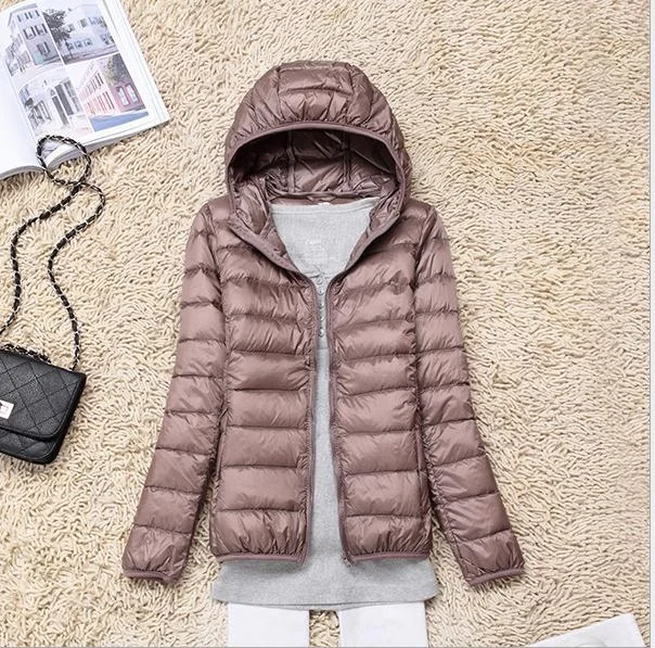 Winter Down Jacket Women Warm Long Sleeve Ultralight Parka Coat Casual Windbreaker Hooded Duck Down Jacket Outwear Plus Size