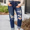 Gioiacombo&trade; Nuovi jeans strappati elasticizzati slim fit retr&ograve; da donna