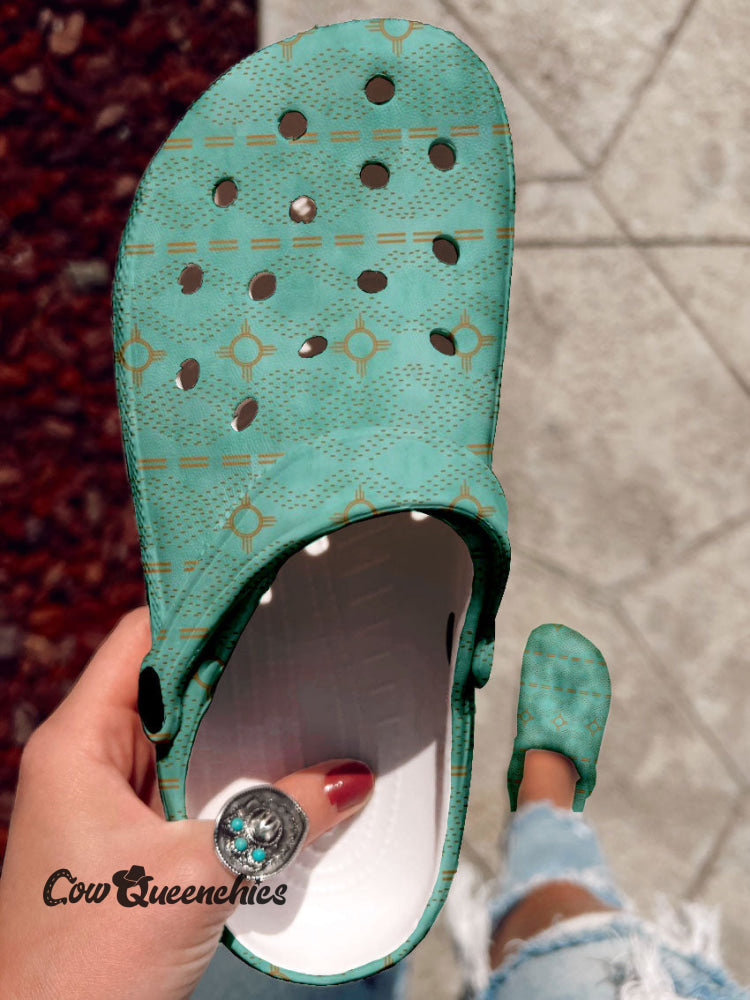 Vintage Art Print Casual Hole Slippers Multicolor / 36