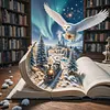 Book Scenery Scenery Full 11CT 3 Strands DIY Stamped Cross Stitch Kits for Beginners Adults Home Wall Decor Cross Stitch Art and Crafts Kits 45x45cm