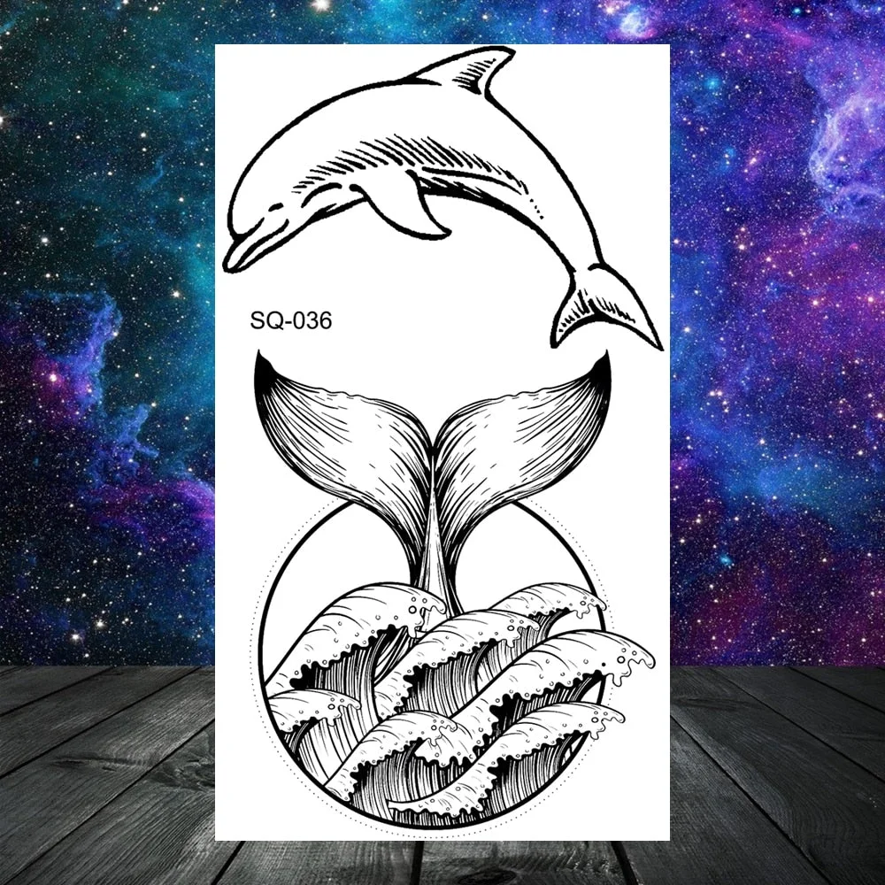 3D Geometry Mountain Sea Temporary Tattoos For Women Adult Men Kids Girl Sun Forest Eyes Fake Tattoo Neck Arm Hands Small Tatoos