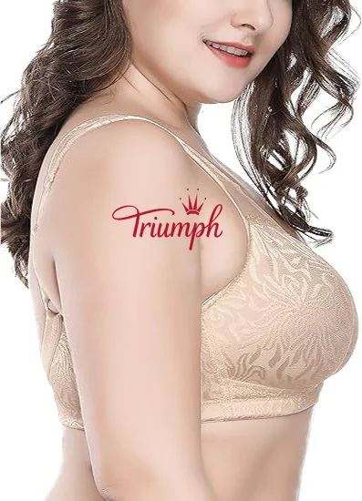 Triumph - Pack de 3 🔥Soutien feminino confort&aacute;vel, sem aro, retr&aacute;til, cobertura total, tamanho grande