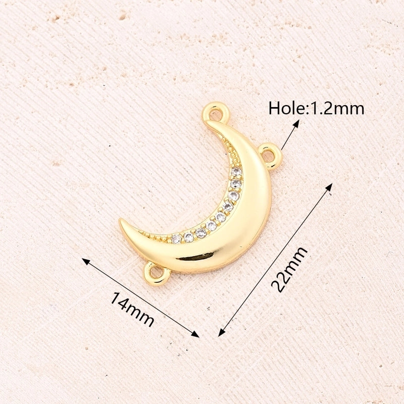 DIY Handmade Jewelry Accessories Micro Inlaid Zircon Moon XINGX Pin Guitar Connector