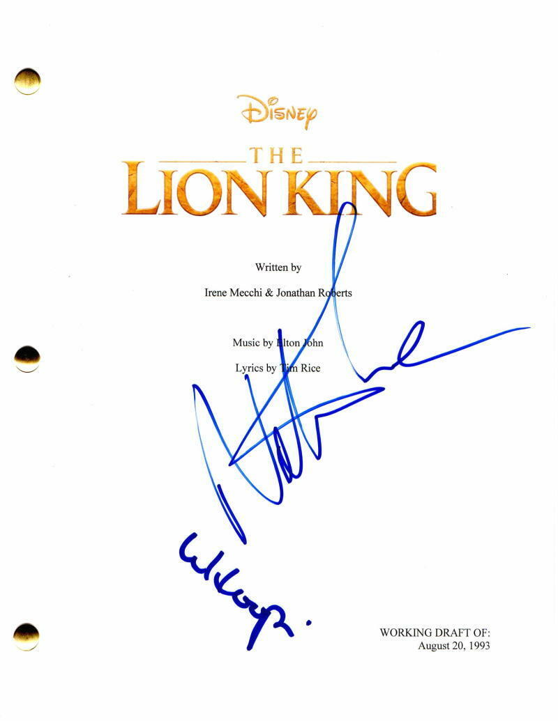 WHOOPI GOLDBERG & NATHAN LANE SIGNED AUTOGRAPH - THE LION KING FULL MOVIE SCRIPT