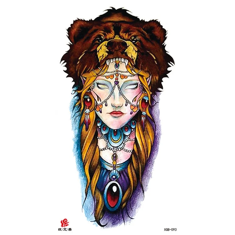 Waterproof Temporary Tattoo Sticker Chest Black Flash Tattoos Wolf Tiger Dragons Sexy Flower Body Art Arm Fake Tatoo Women Men