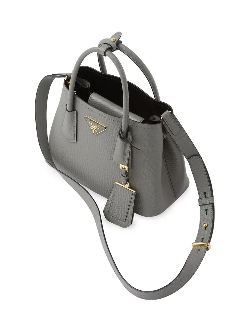 Prada Double Saffiano Leather Mini Bag grey