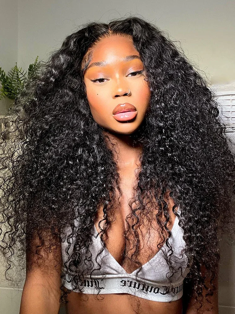 Water Wave Human Hair Undetectable 13x4 Swiss Lace Front Wig