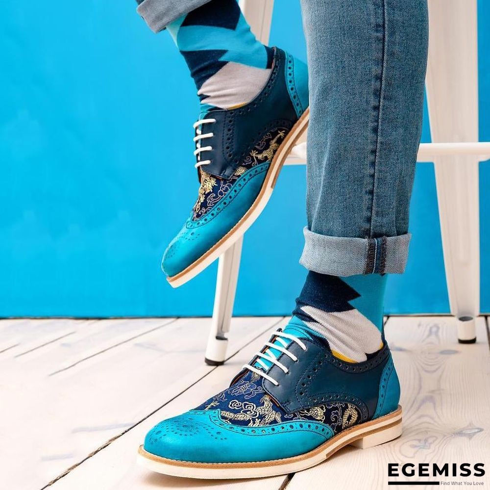 Handmade Silk Dragon Pattern Oxford Shoes | EGEMISS