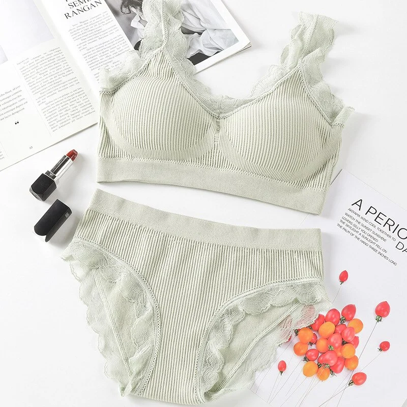 Billionm Women Bra Panties Set Push Up Sports Bra Set Letter Strap Seamless Active Bra Women Lingerie Set Fitness Top Underwear