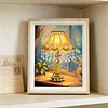 (17x22cm)Lamp DIY Pearl Painting Art Kits for Adults Home Wall Decor Pearl Art Painting With Wooden Frame
