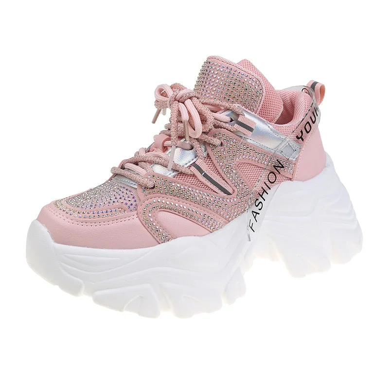 New Purple Sneakers Woman Shoes 2021 Fashion Breathable Designer Chunky Sneakers Women Casual Platforms Women's Vulcanized Shoes