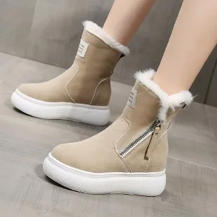 Christmas Gift Warm Shoes Women Fashion Brand Platform 2021 Winter Snow Boots Shoes Lady Ankle footware Plush Female botas mujer Boots with Fur