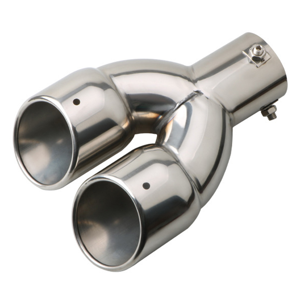 

Dual Exhaust Tip Rolled Edge Slant Cut Tailpipe Tip 2.5 inch Inlet, Silver, 501 Original