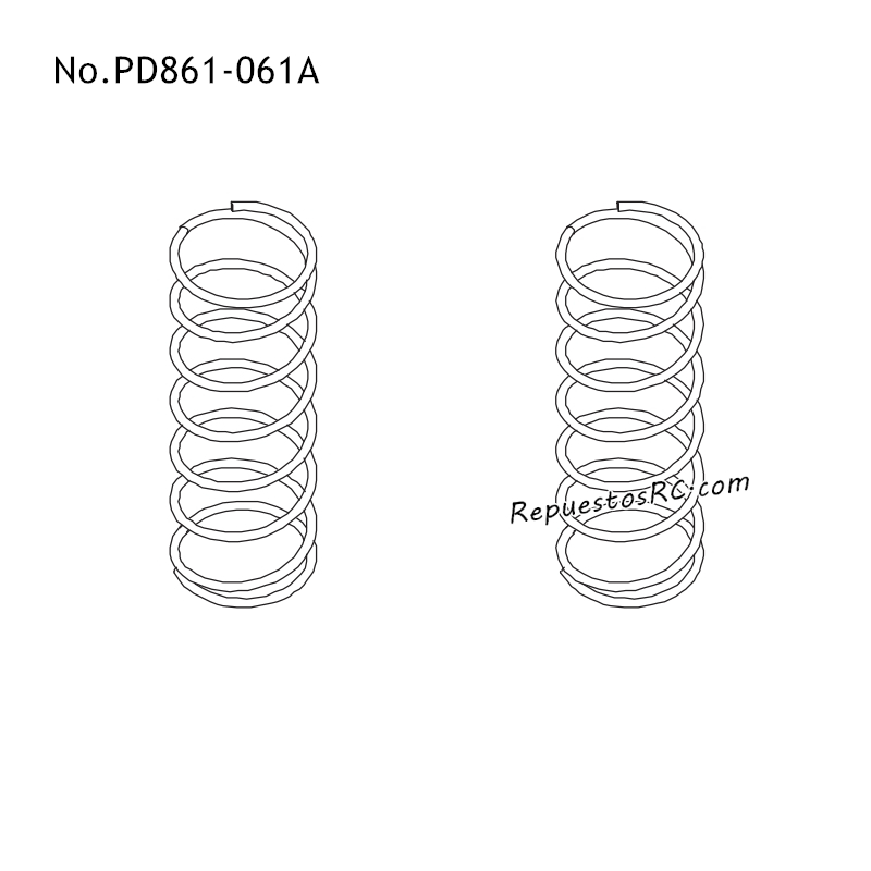 PD RACING TK10 Repuestos para Coches RC Muelle del Amortiguador Delantero PD861-061A