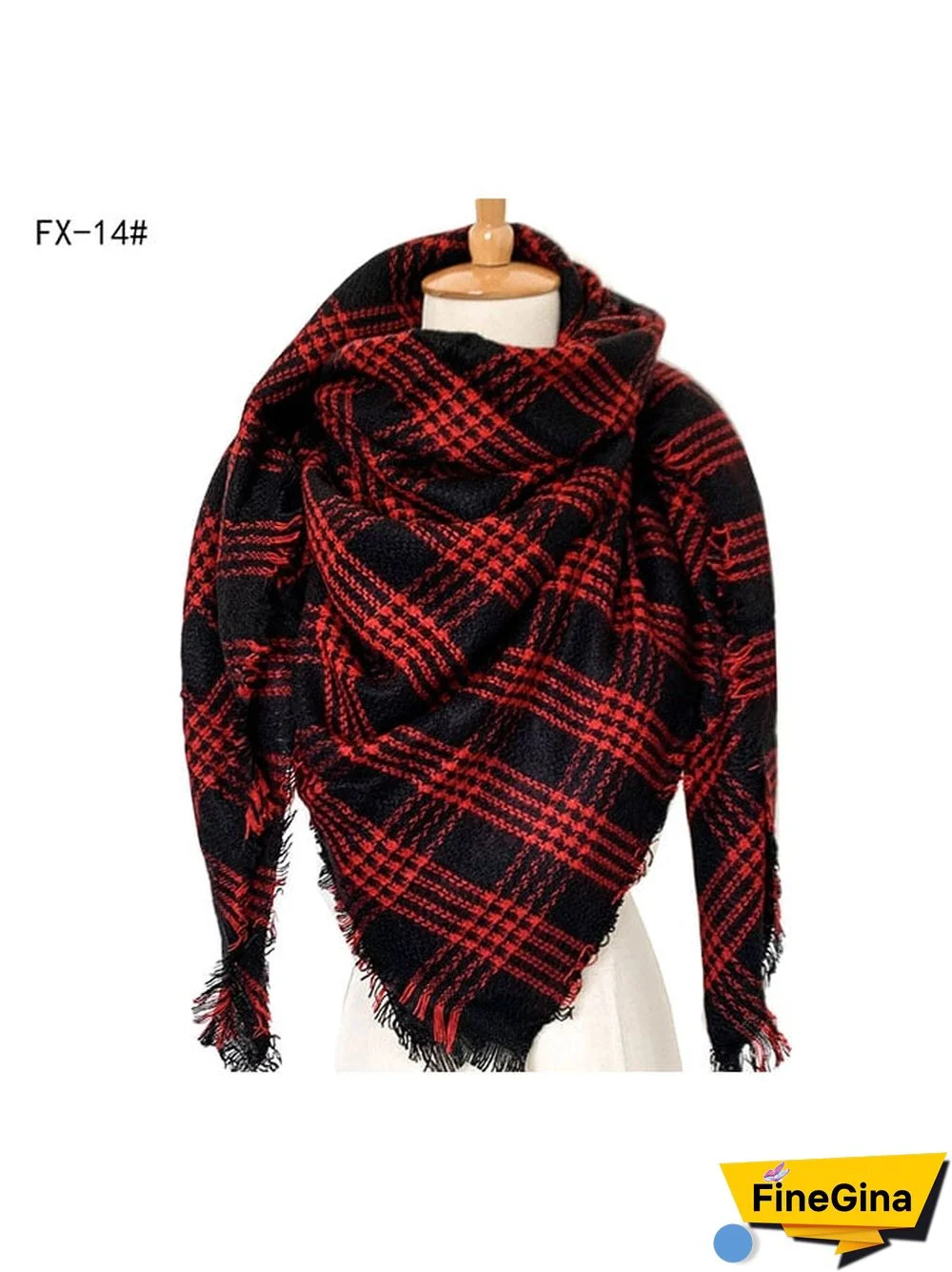 Imitation Cashmere Oversized Double-Sided Colorful Plaid Square Scarf