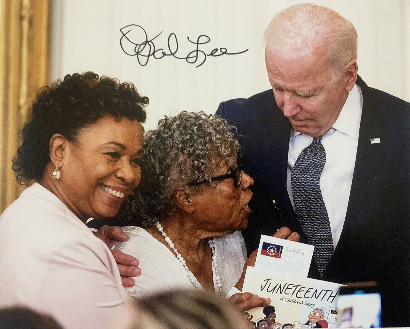 OPAL LEE HAND SIGNED Photo Poster painting CIVIL RIGHTS ACTIVIST JUNETEENTH AUTO AUTHENTIC COA