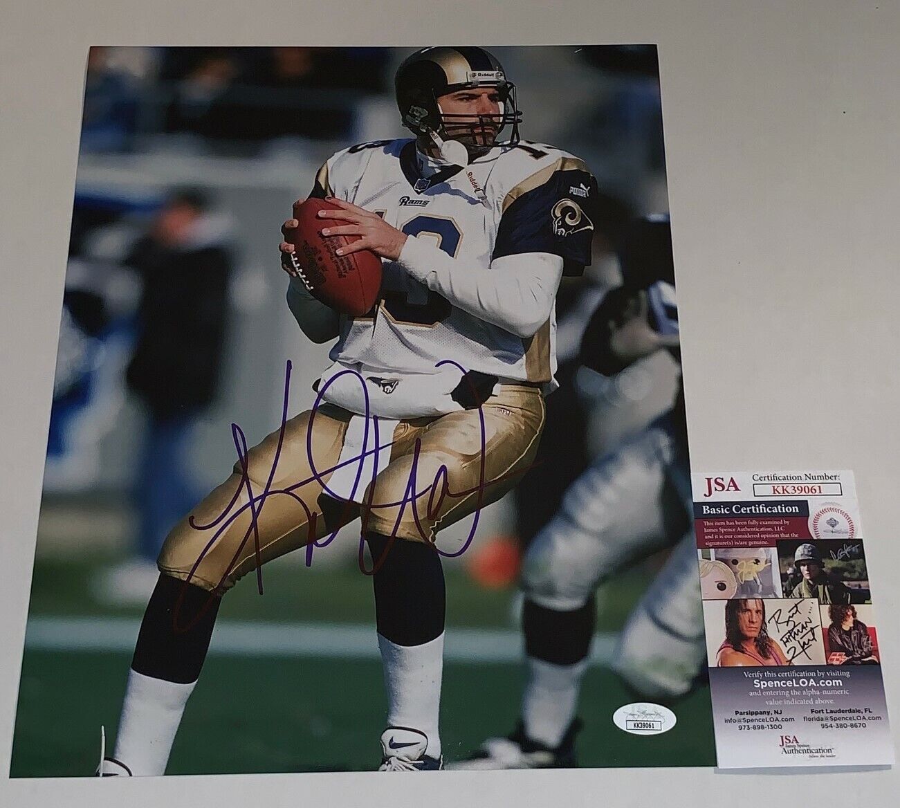 Kurt Warner signed St. Louis Rams 11x14 Photo Poster painting autographed JSA