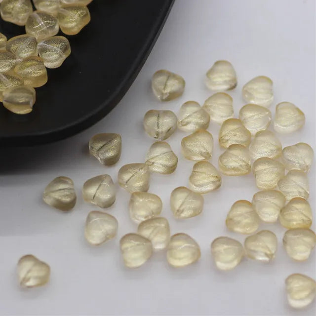 20 PCS/Package Diameter 6 Mm Hole 1~1.9mm Glass Glass Heart Shape Jewelry Accessories