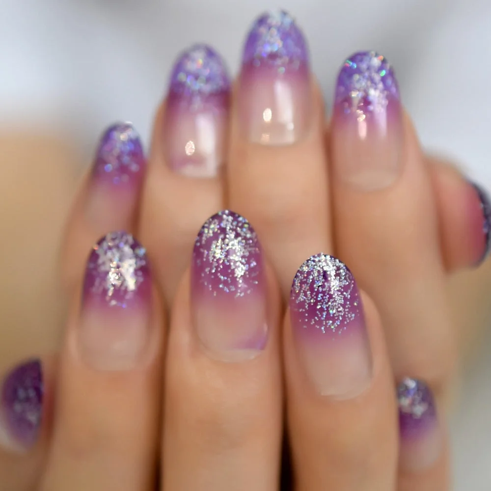 Balck Medium Long Fadeing Series Coffin Press On Coffin Nails 2021 New Pre Designs Supplies For Professionals Matte Option EchiQ-Nail Inspo