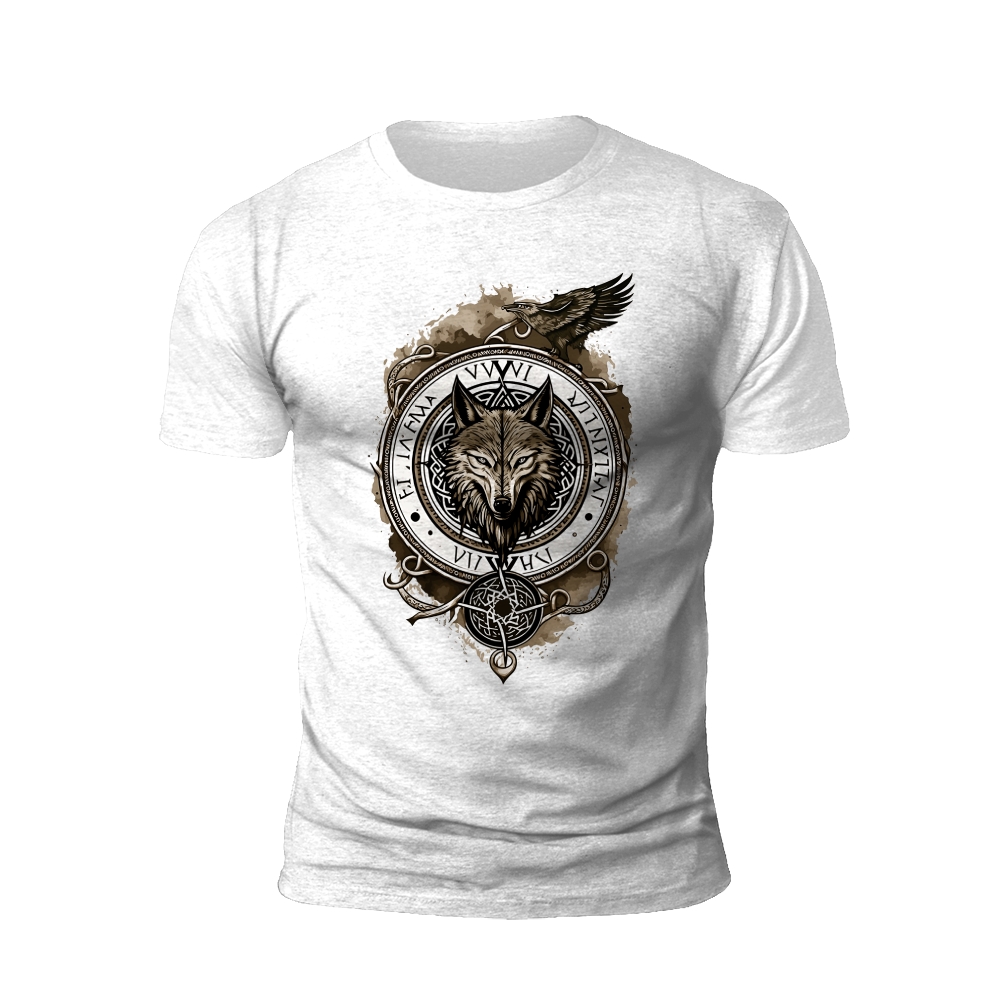 Norse Wisdom: The Wolf's Rune Circle T-shirt