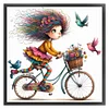 Girls Bicycle-11CT Stamped Cross Stitch 40*40cm/15.75*15.75in