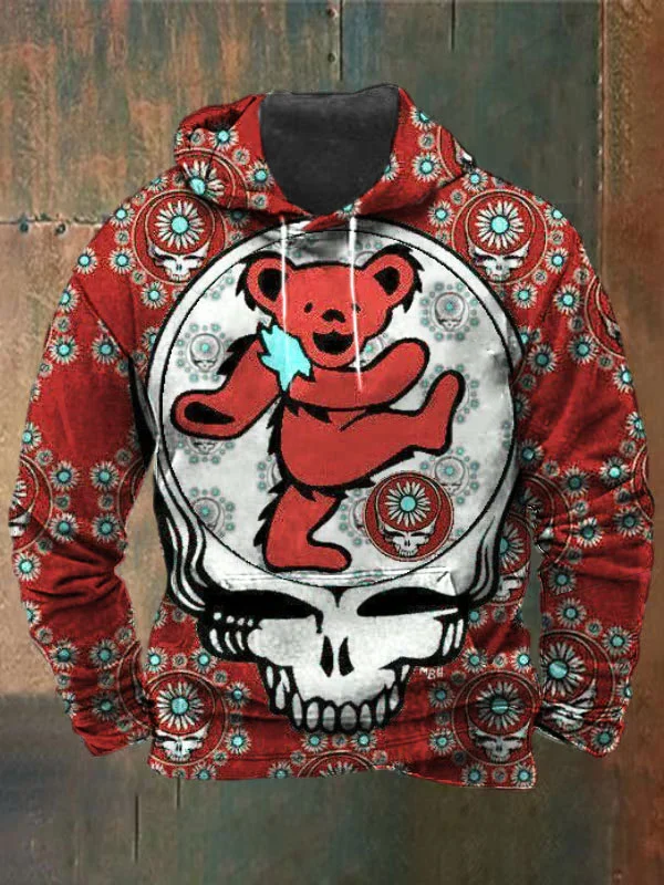 Unisex Skull Print Heavyweight Hoodies