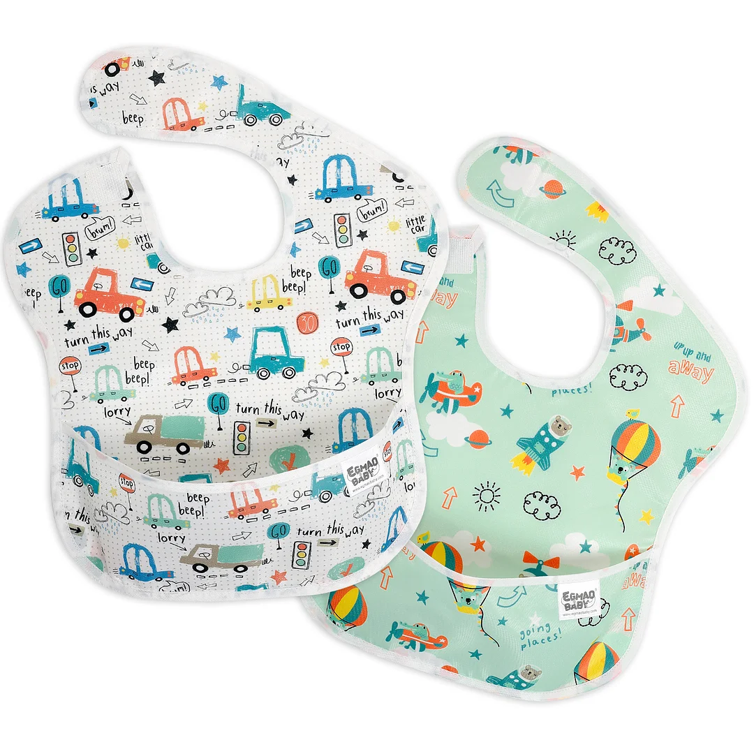 Egmao Baby Waterproof Bibs 2-Pack