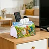 DIY Diamond Art Tissue Box Holder Farm Chicken PULeather Diamond Art Desktop Organizer Resin Rhinestone Storage Organizers Gem Art Home Office Decor Craft Gift for Women