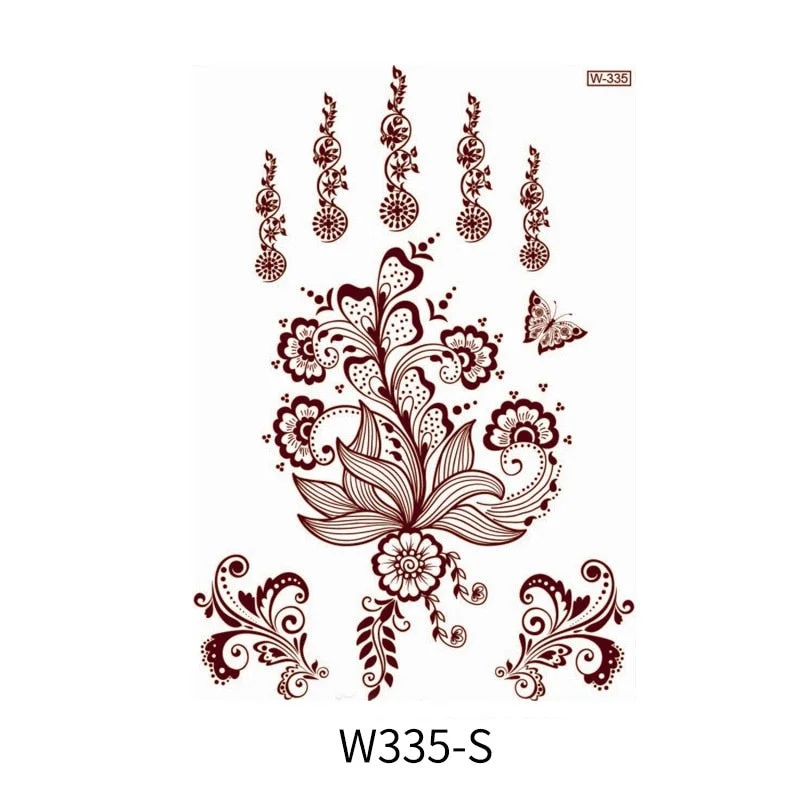 Waterproof Temporary Tattoo Sticker Chest Lace Henna Mandala wedding Flash Tattoos Flower Body Art Arm Fake Tatoo Women Men