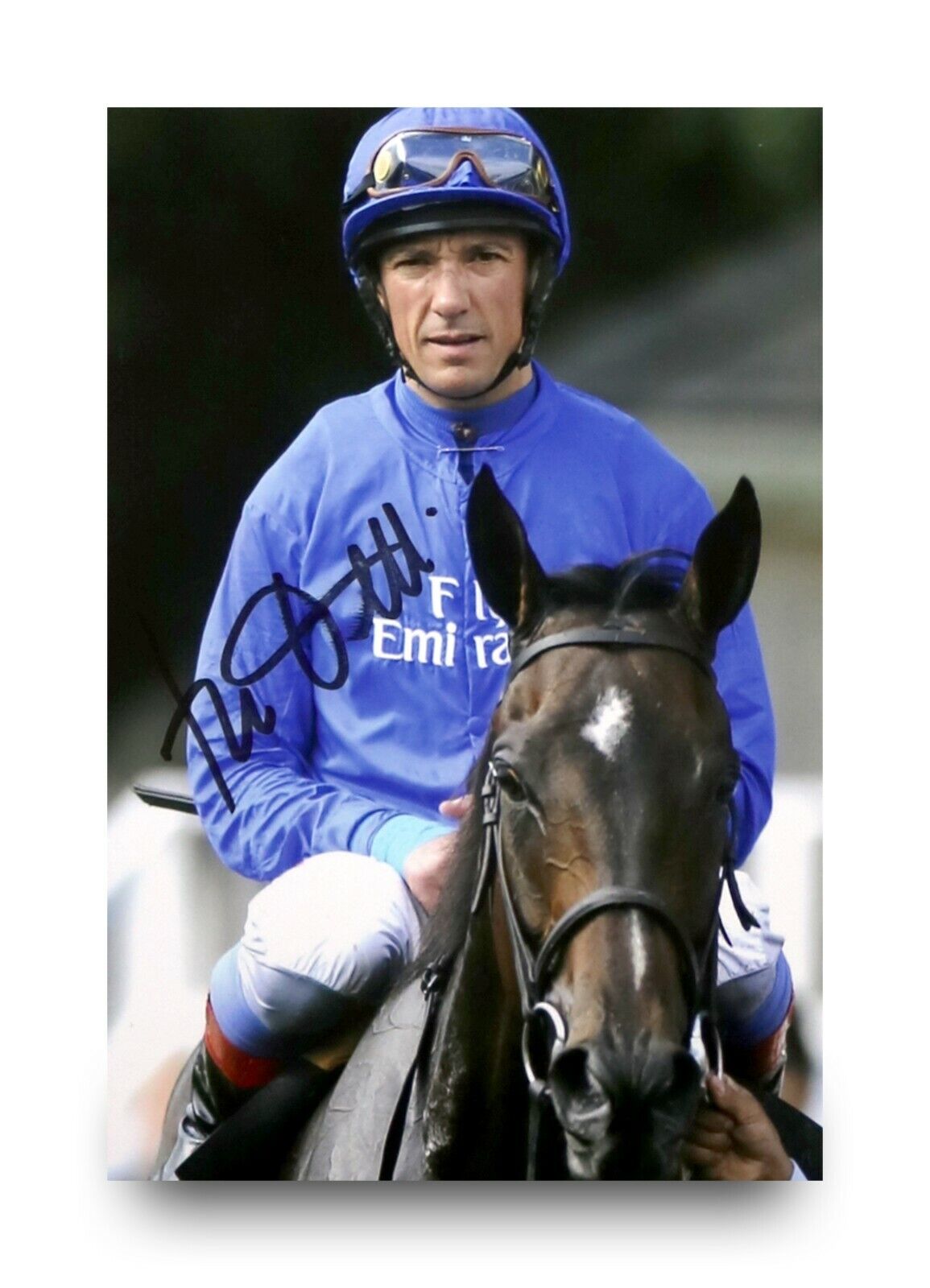 SMUDGED Frankie Dettori Signed 6x4 Photo Poster painting Horse Racing Legend Autograph + COA