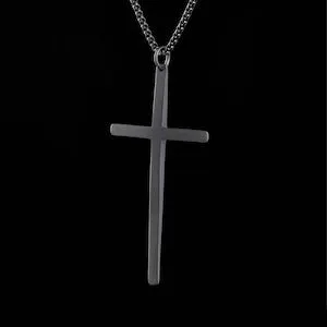 pornhint Pornhint CROSS GRANDE XBM / Large Statement Piece Cross / Unisex Stainless Steel Pendant With 3MM Rounded Box Chain