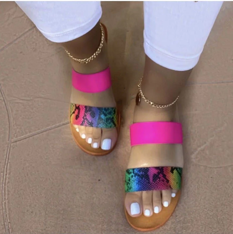 Women Summer Sandals Low Heel Peep Toe Outdoor Slides Casual Beach Female Sandal Summer Shoes Woman Plus Size 40 41