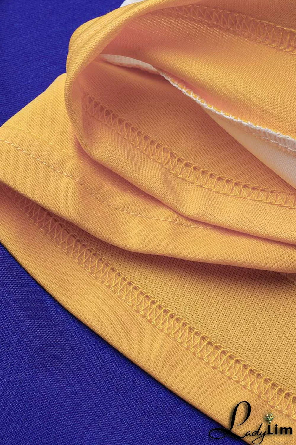 Blue Casual Elegant Patchwork V Neck One Step Skirt Dresses