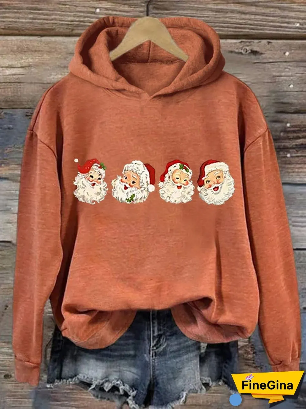 Women's Santa Claus Merry Christmas Casual Hoodie