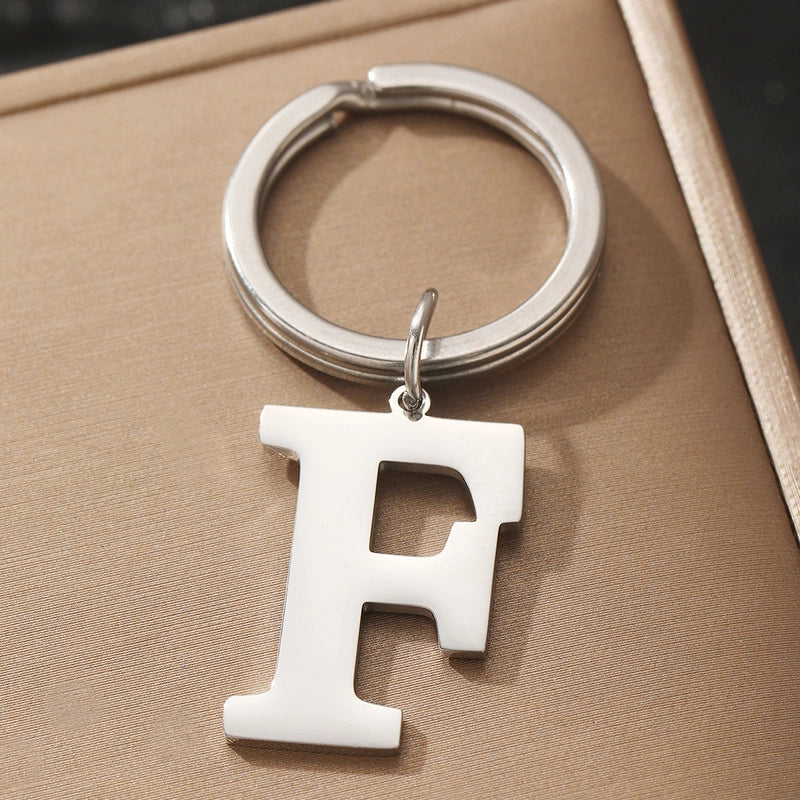 Basic Minimalist Letter 304 Stainless Steel Polishing Unisex Bag Pendant Keychain