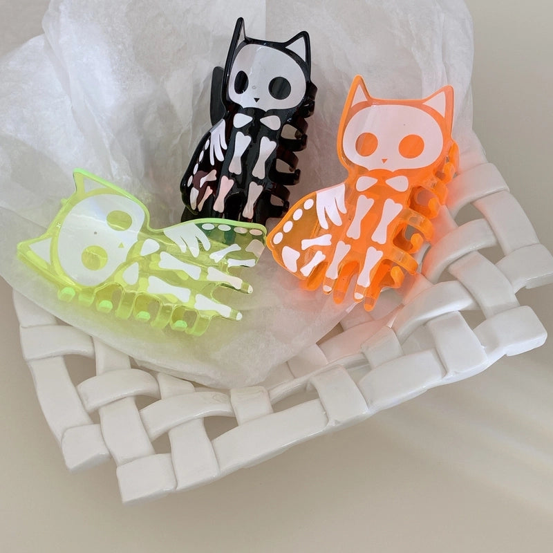 Halloween Funny Women’s Cat Skull Arylic Hair Claws