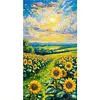 Kit de peinture en diamant rounde 5d de tournesols pour adultes 40x70cm