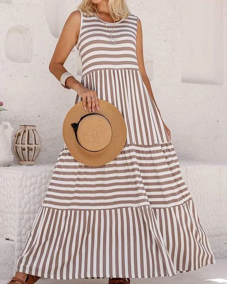 Sleeveless Striped Dress