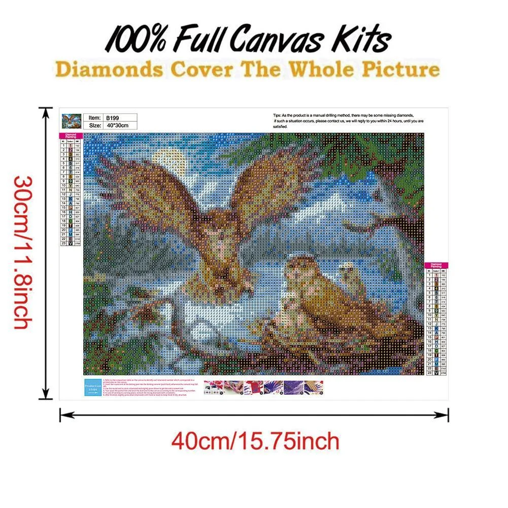 Diamond Painting - Full Round Drill - Owls Family(30*40cm)
