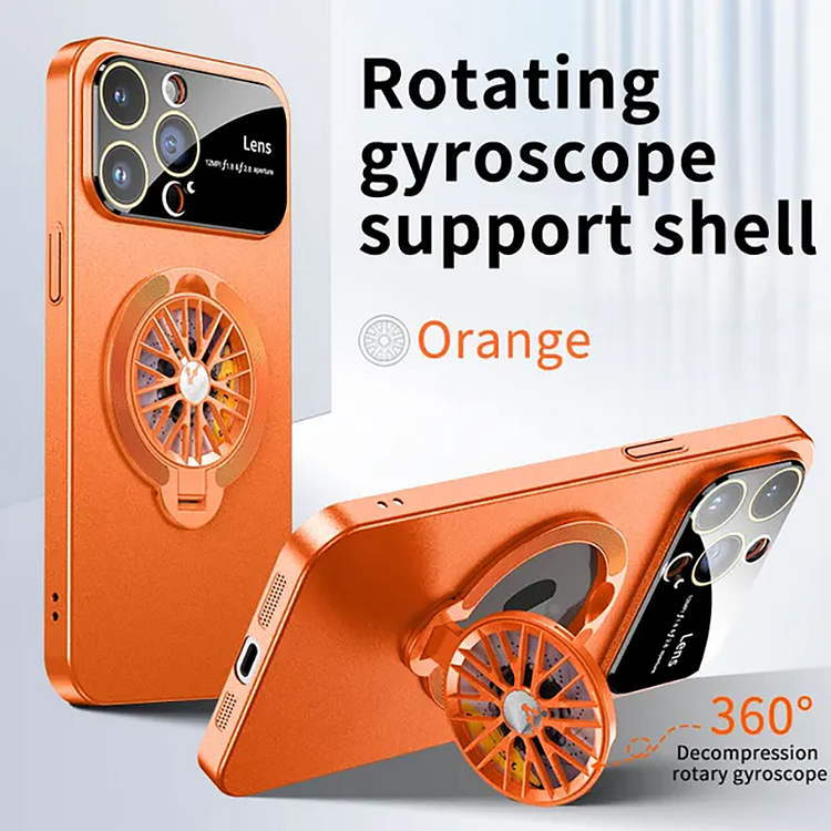 PC Gyroscope Magnetic Stand Phone Case For iPhone