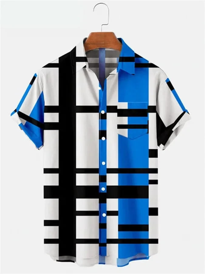 Contrast Stripe Print Shirt