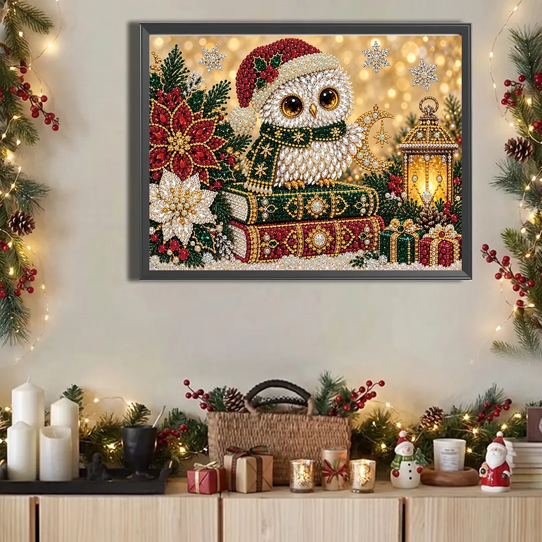 Pearl Painting Kit for Adults Christmas Owl 15.75x11.81in