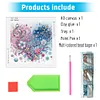 Notes coeur fleur-sp&eacute;cial forme diamant peinture-30*30cm