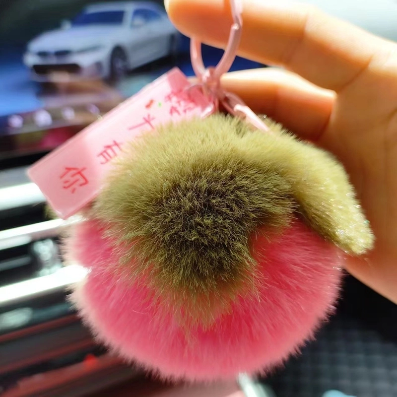 Imitation Rex Rabbit Fur Persimmon Pendant Persimmon Persimmon Ruyi Good Thing Happened Car Keychain Fur Ball Pendant Bag Ornaments Batch