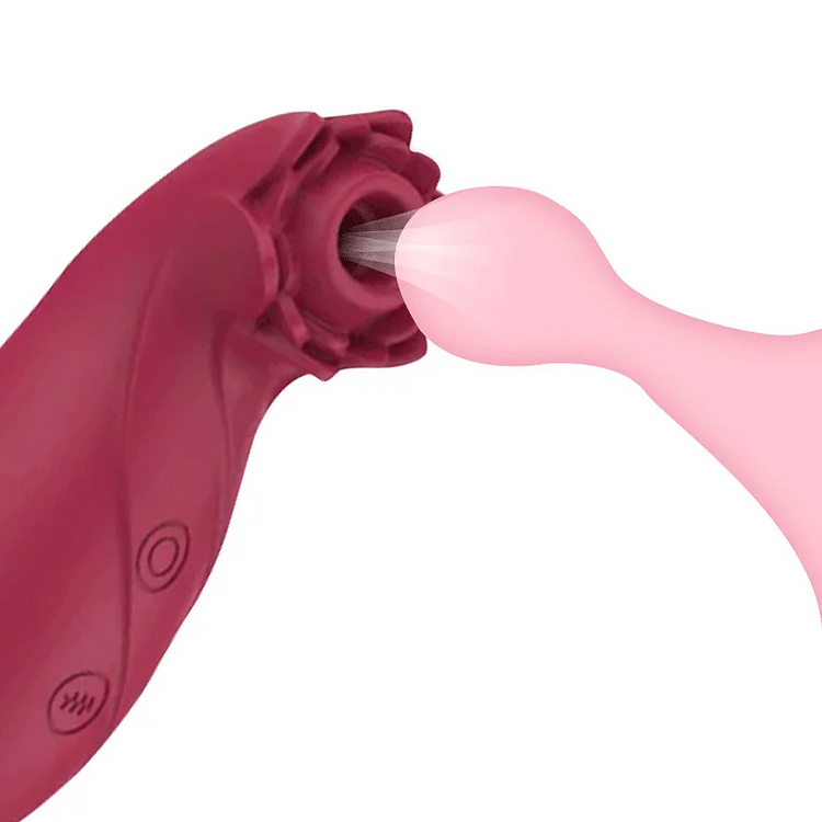 pearlsvibe -  Blooming Rose Sucking And Vibrating Massager Rod