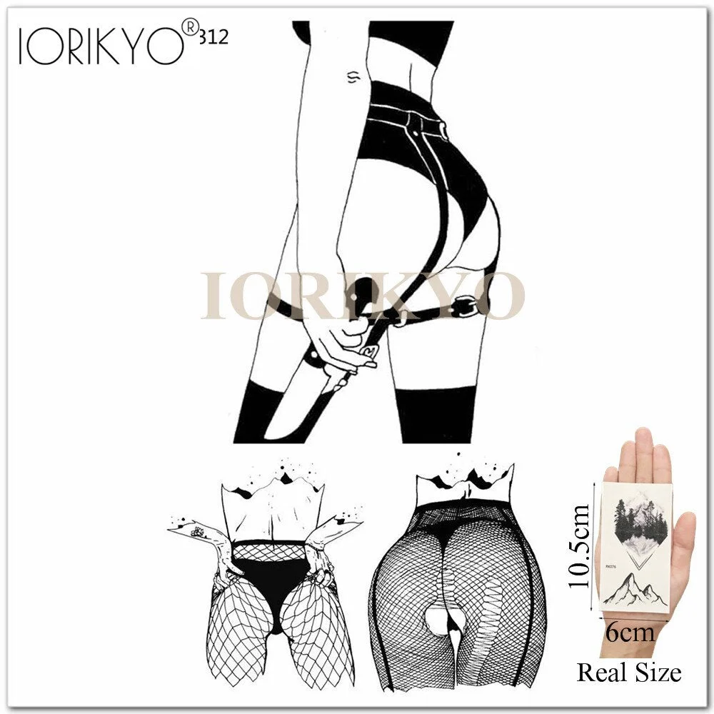 Adults Lips Old School Temporary Mouth Tattoo Women Arm Love DIY Blakc Fake Tatoos Beauty Makeup Waterproof Girls Tattoo Decals